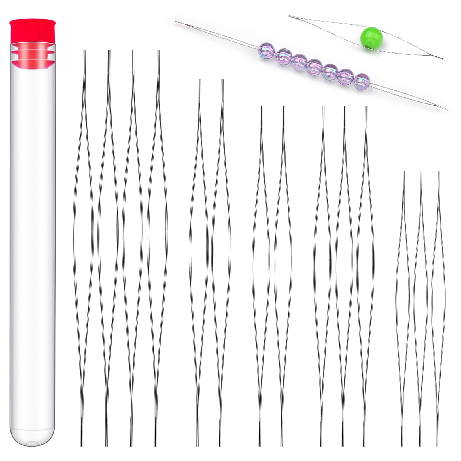 Amazon.co.jp: Dennty 5サイズ ビーズ 針 極細 糸通し ビーズ通し 超