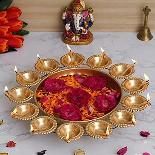 Miniatura 2 de KIH Urli - Velas flotantes con forma de flor y té para decoración del hogar, artículos de inauguración de la casa (14 pulgadas)