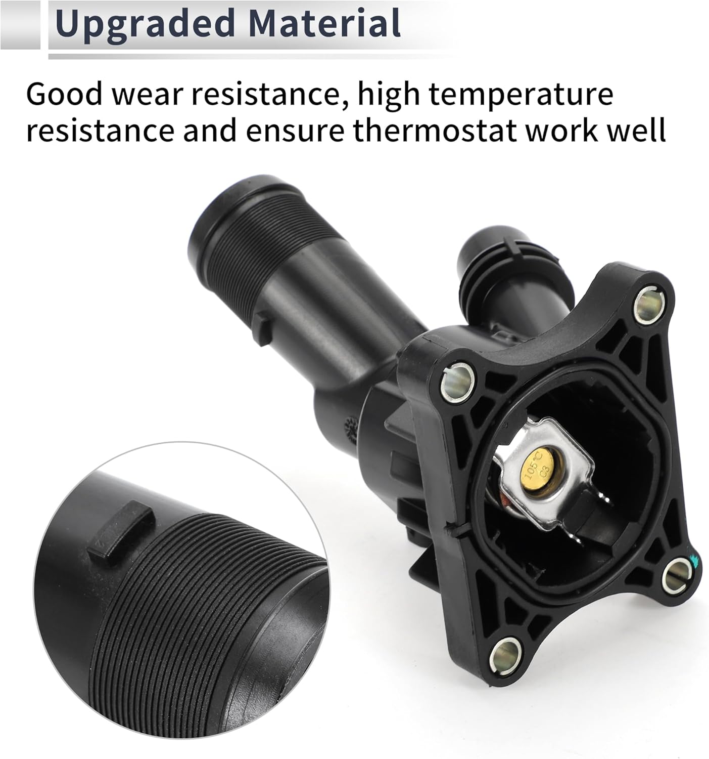 Car Thermostat for Volvo S60 2.0L 2015-2018 for Volvo S90 2.0L 2017-2020 Engine Coolant Thermostat Housing Assembly No.31686560 Plastic 1 Pcs