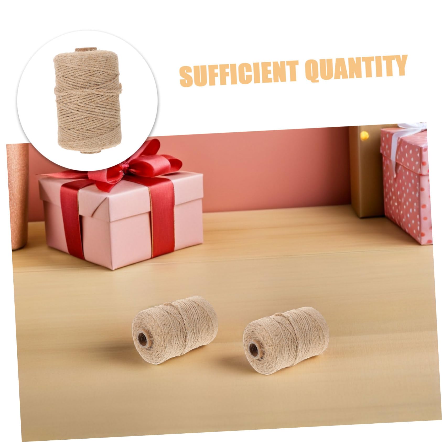 Toddmomy 2 Corda di Juta Naturale per Giardinaggio Fai da Te e Decorazioni Rustiche Spago Flessibile e Resistente per Legatura Confezioni Regalo e Progetti Creativi