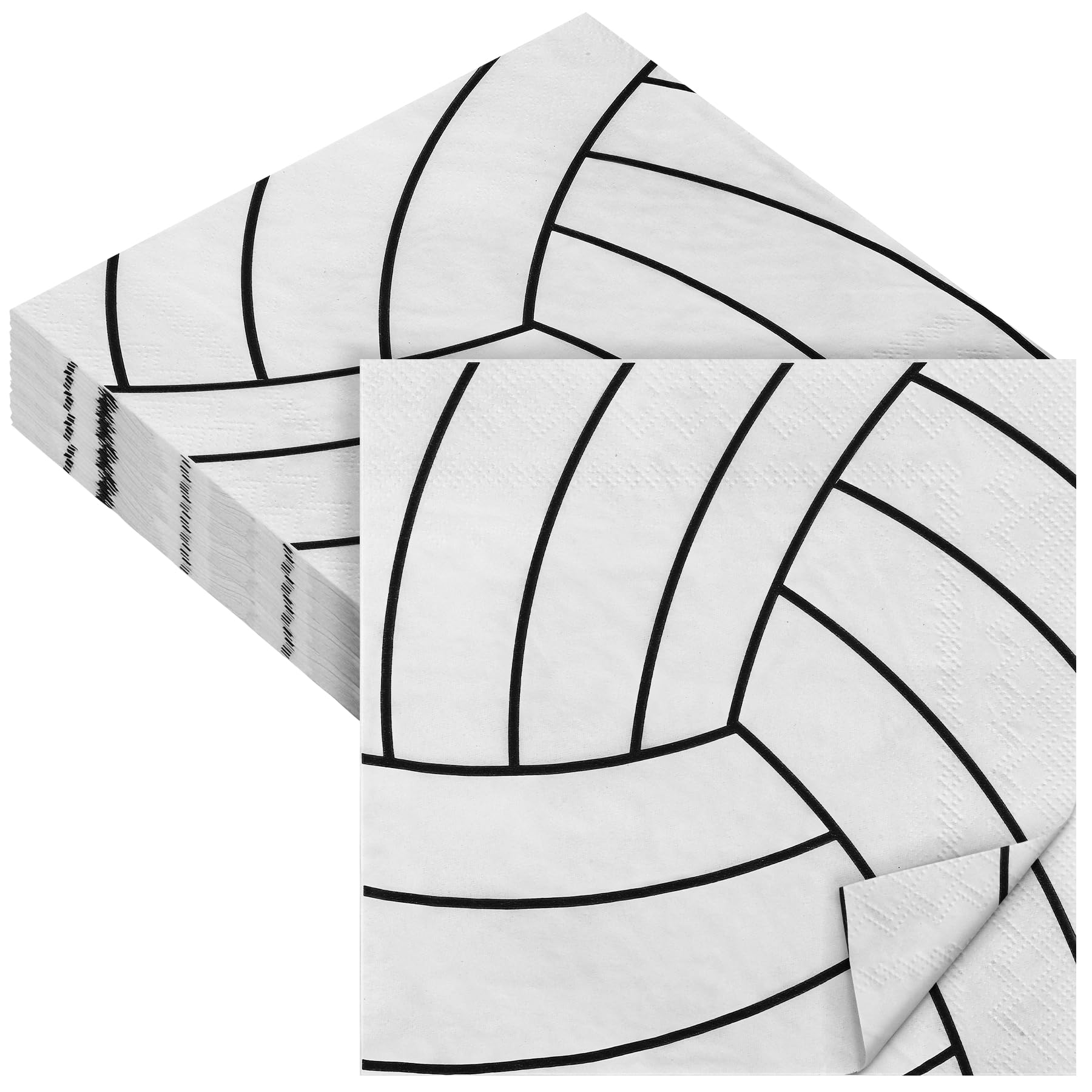 Aodaer 48 Pieces Volleyball Paper Napkins, Disposable Party Napkins, Cocktail Dinner Napkin Set, 13" x 13" Unfolded Volleyball Tableware Napkin for