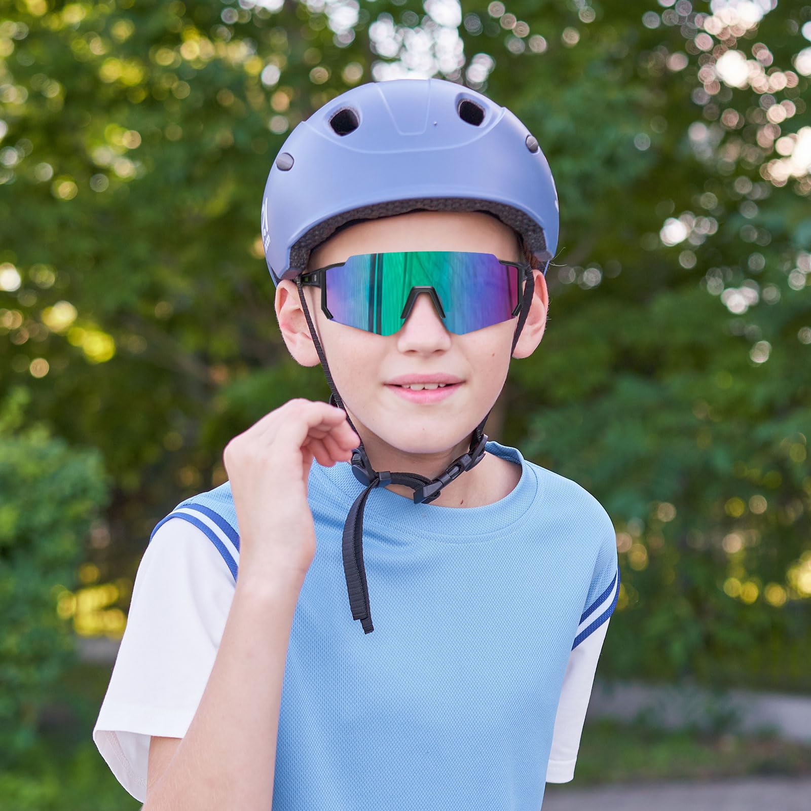 DUCO Lunettes de soleil polarisées DK310 - Pour jeunes garçons et filles - Pour le cyclisme - Cadre léger UV400 - Pour enfant de 8 à 16 ans