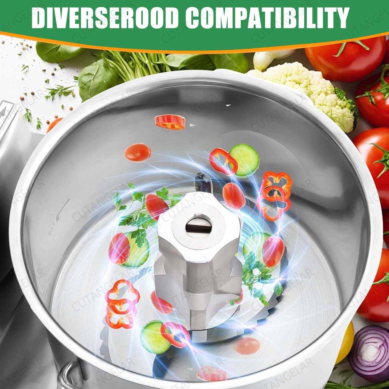 Picadora de Carne Comercial, Procesador Multifuncional. Características con 1800W de Potencia y Tapa de Seguridad Transparente. Maneja Varios Alimentos Incluyendo Cacahuetes y Granos(15L)