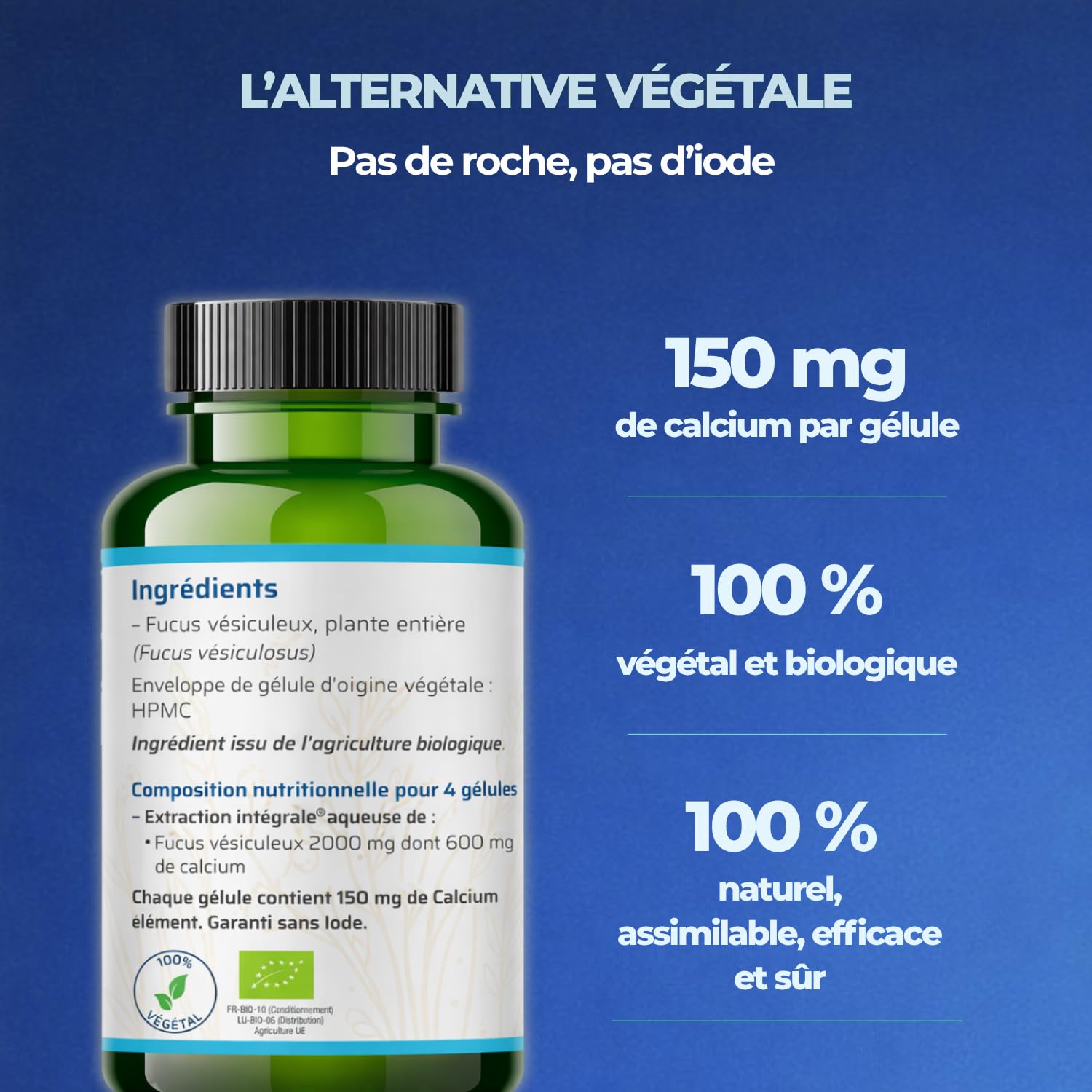 Biophénix - Calcium Bio 90 Gélules - Procédé Exclusif Extraction Intégrale® - Complément Alimentaire 100% Naturel - Equilibre Osseux & Fonction Musculaire - Fabriqué en France - Vegan