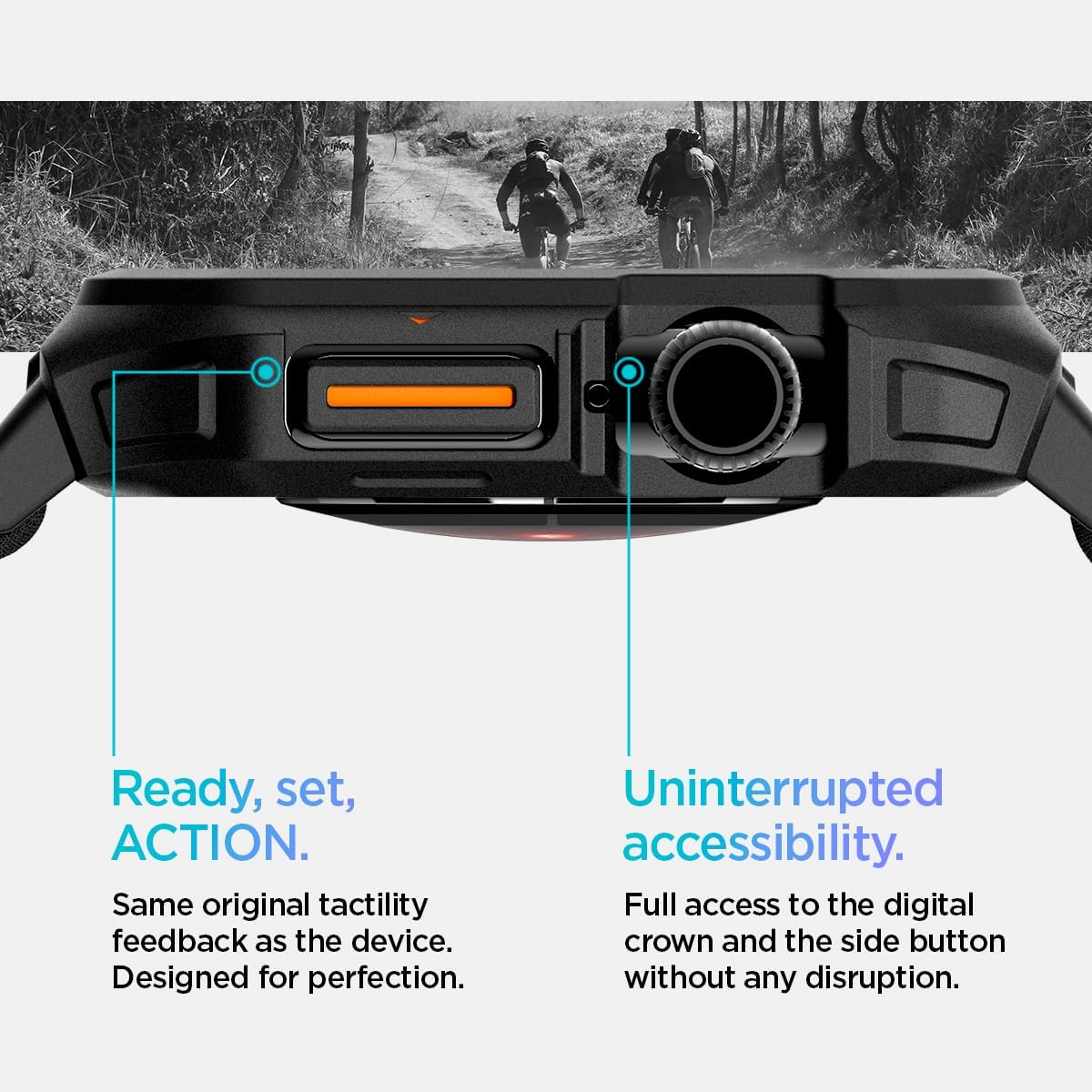 Spigen for Apple Watch Band, Lite Fit Pro Case and Strap Compatible with Ultra 3/2/1 49mm, Series 11/10 46/42mm, 9/8/7 45mm Durable TPU Cover with Lightweight Fabric Strap