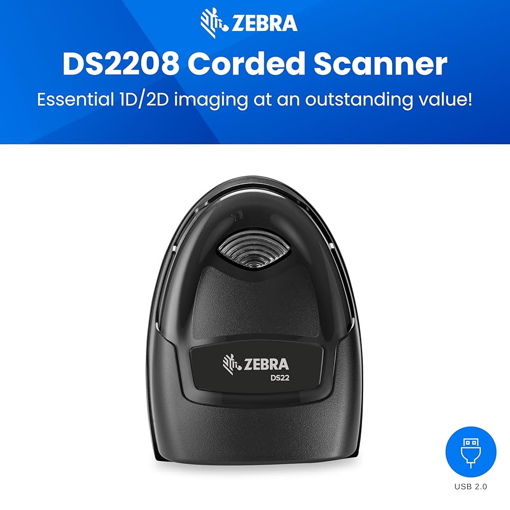 Zebra Ds2208-sr Handheld 2d Barcode Scanner Kit (scanner. Total Id 236
