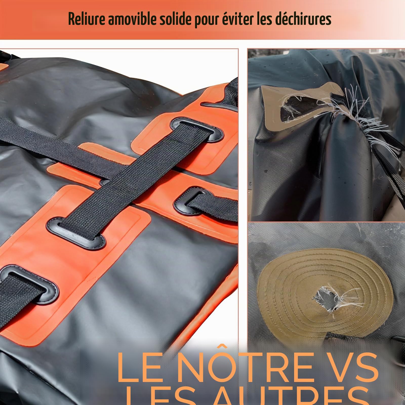 Coffre attelage Coffre de Toit de Voiture, Coffre arrière pour attelage de remorque, 425 l, revêtement 600D, en PVC, boîte à Bagages, étanche, indéchirable, Pliable
