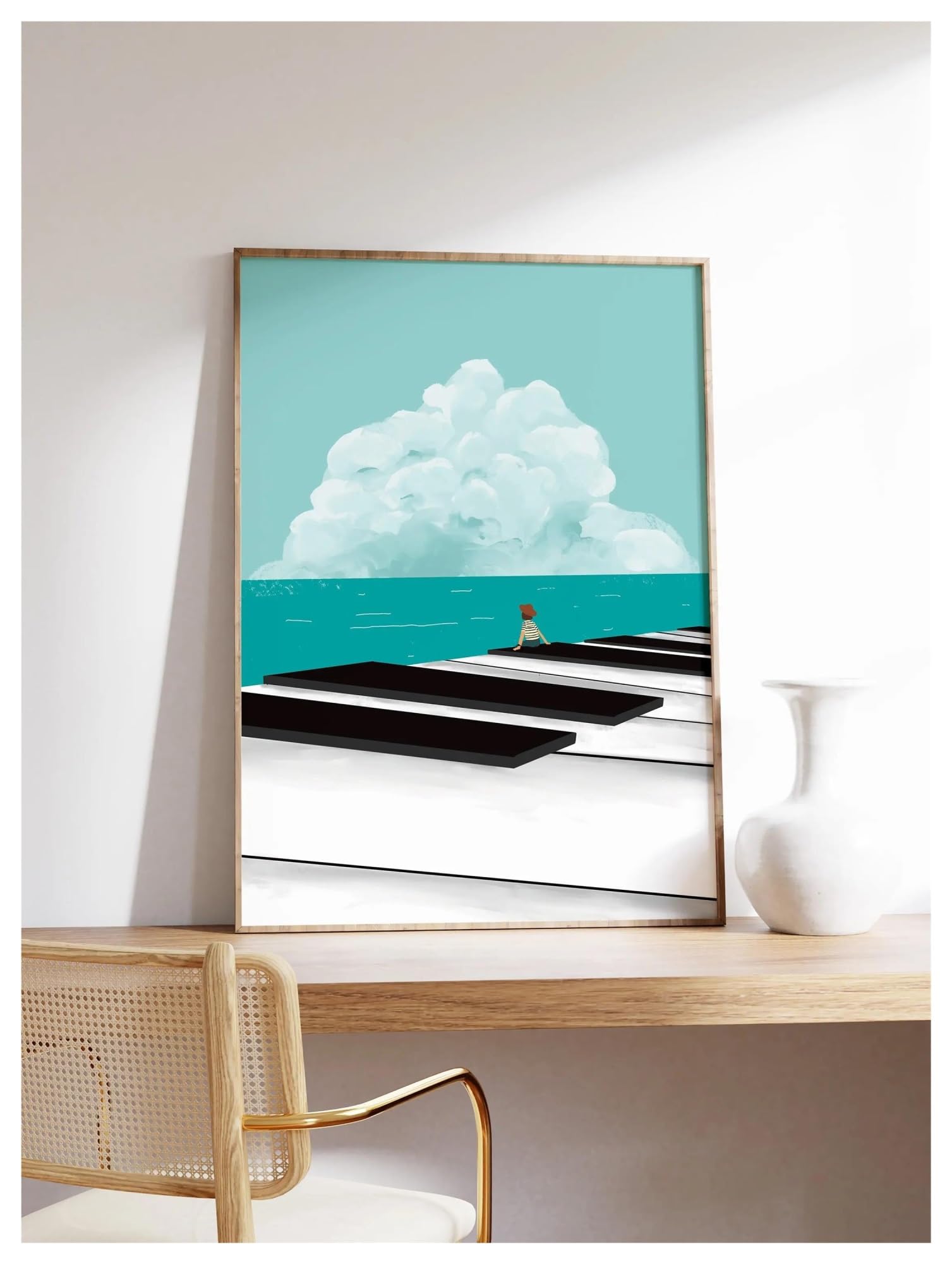 Décoration d'Intérieur pour Musicien Affiche Toile Abstraite Piano