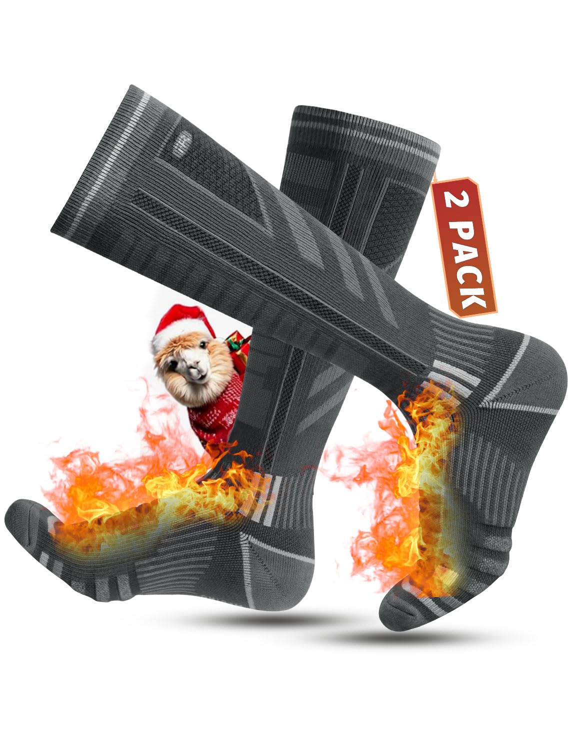 Calze Sci Calzini Termiche in Lana Merino Calze Invernali Lunghe Pesanti Calze Da Sci Snowboard a Compressione, Traspiranti, Ad Asciugatura Rapida, Per Uomo, Donna 2 Paia Taglia 35-51