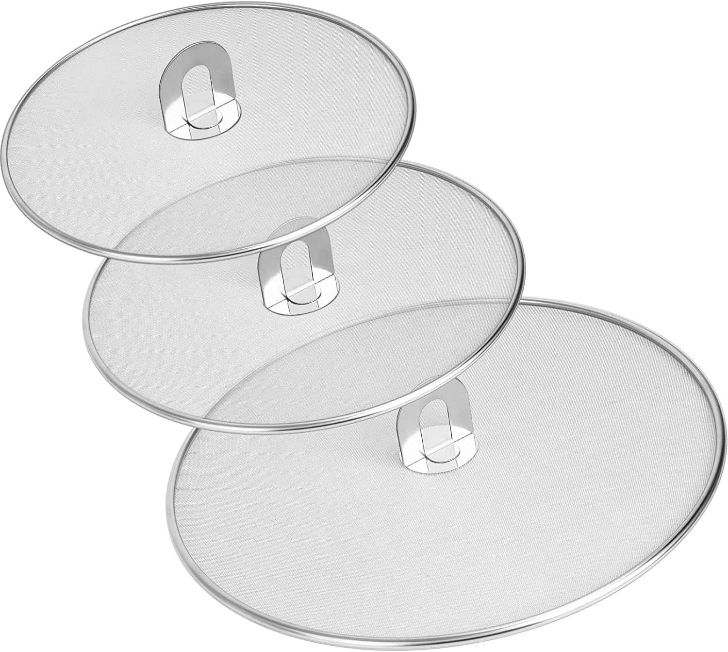 lot 3 couvercles anti-projection acier
