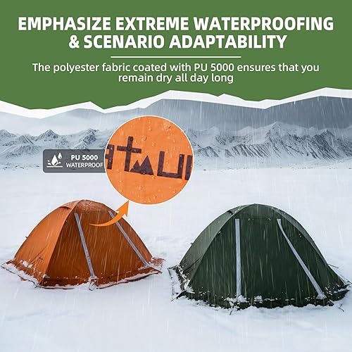 Miniatura 4 de Clostnature Libra - Tienda de campaña ligera para mochileros, 12 persona, 4 estaciones, ultraligera, impermeable, tienda de campaña de gran tamaño