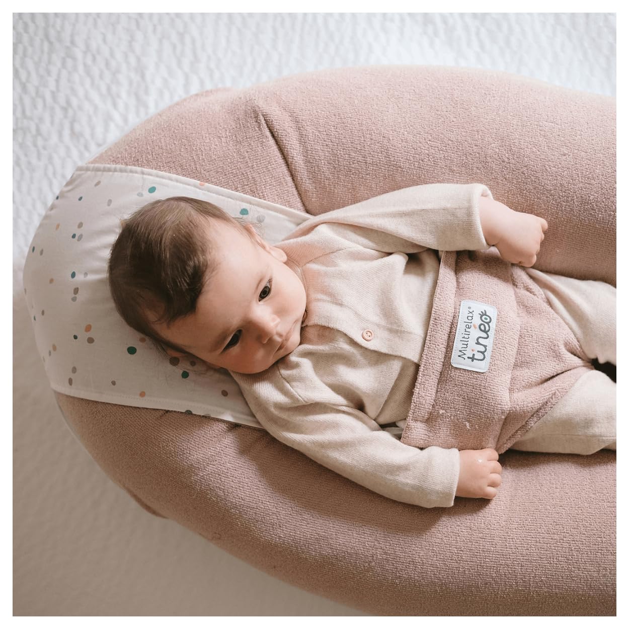 Tinéo Coussin de Grossesse Allaitement Multifonctions 78x44 cm Déhoussable Fabriqué France Noisette