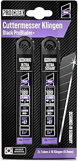 Gesponserte Anzeige – PROCREA® -NEU- 20x Premium Cuttermesser Klingen "Black ProBlades+" [Extreme Standzeit & Ultrascharf]...