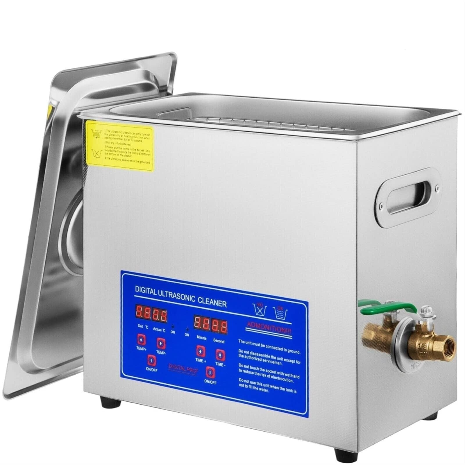 Nettoyeur à ultrasons Machine De Nettoyage À Ultrasons, Minuterie Chauffage Bijoux, Bain Réservoir 6,5 L, Équipement Industriel En Acier Inoxydable, Simple Et Pratique Utiliser pour le