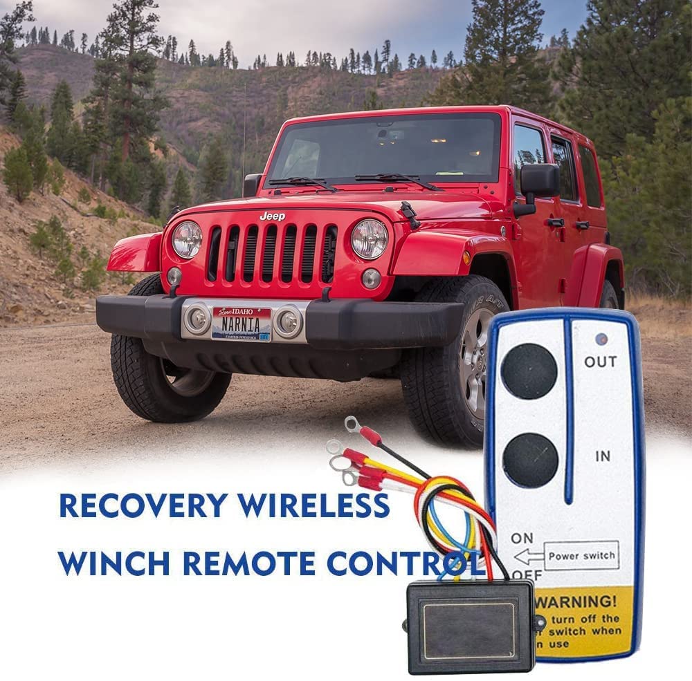 Riloer 2 pièces 12V Kit de télécommande de treuil sans fil, contrôleur de commutateur de casque universel pour camion de voiture