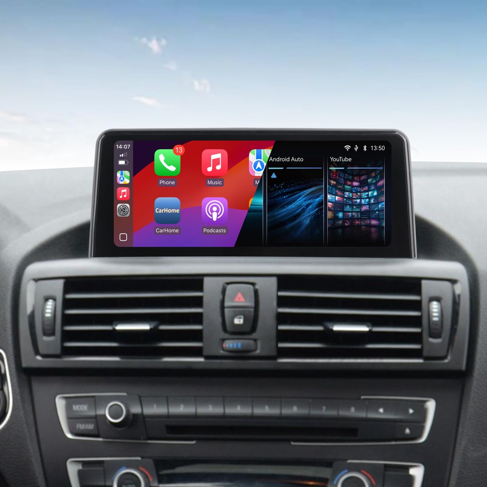 Estéreo de Coche para BMW Serie 1/2/3/4 F20/F21/F22/ F30/F31/F34/F35 F32/F33/F36 (2013-2016) Wireless CarPlay Android Auto con Pantalla táctil NBT IPS Radio Coche para OEM Receptor Multimedia BT