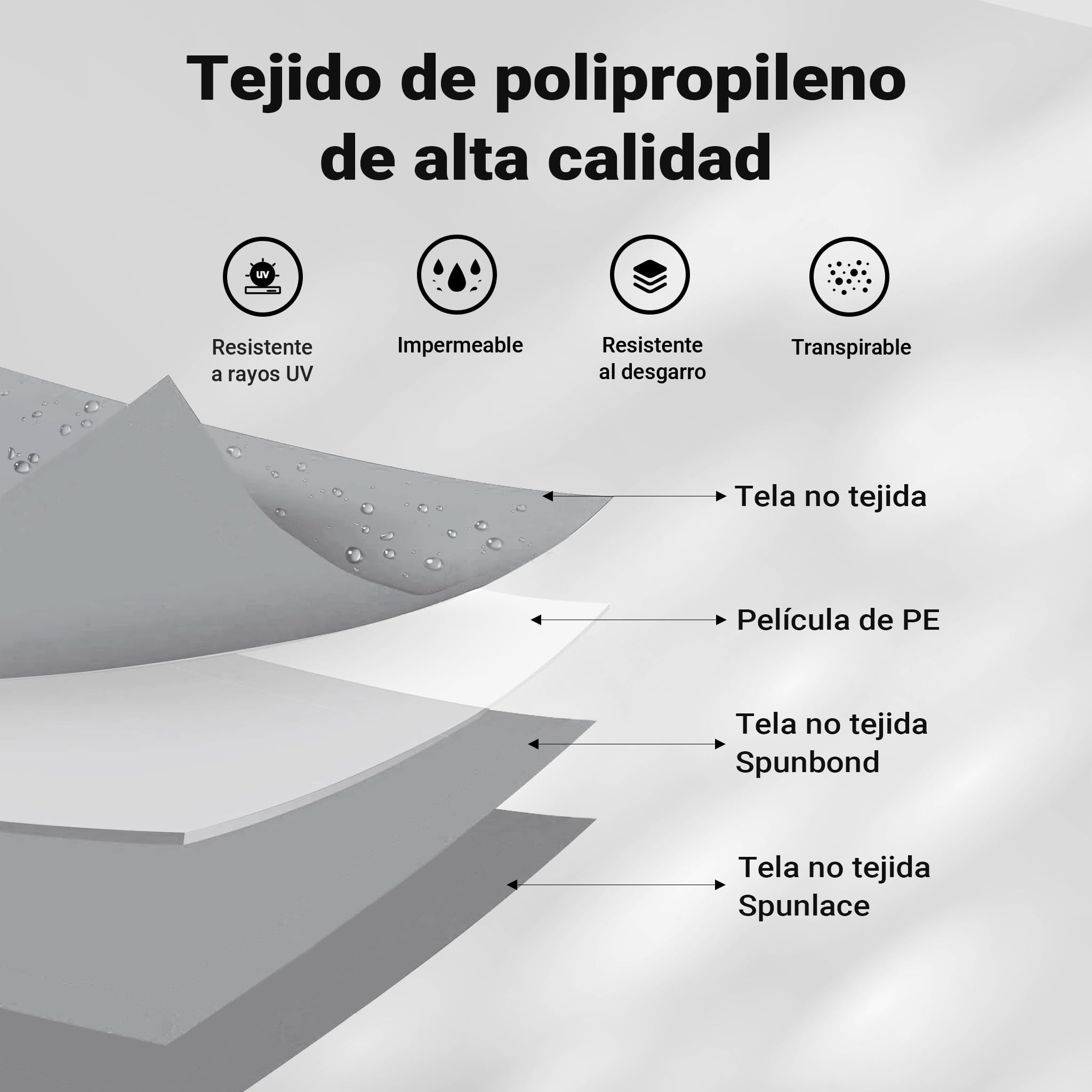 Cubierta Protectora para caravanas remolques 426x225x220cm S Lona Cobertura Toldo protección Funda