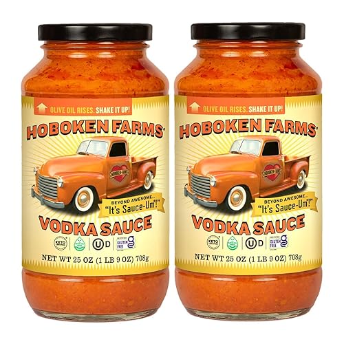 Hoboken Farms Salsa de vodka – Sin azúcar añadido, baja en sodio, sin OMG, sin conservantes, baja en carbohidratos, Keto – Salsa de pasta Better For