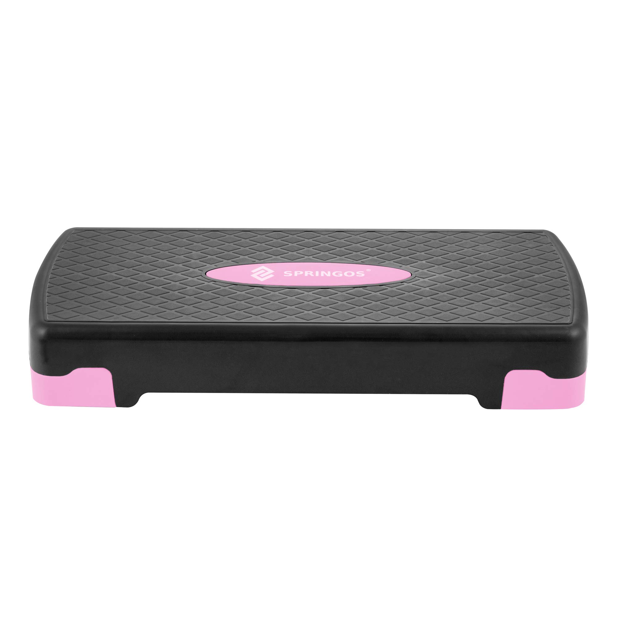 SPRINGOS Step Fitness Casa Stepper 68 x 28,5 cm, 2 Altezze Regolabili, Superficie Antiscivolo, Capacità Massima 350 kg – Ideale per Allenamenti Cardio e Muscolari