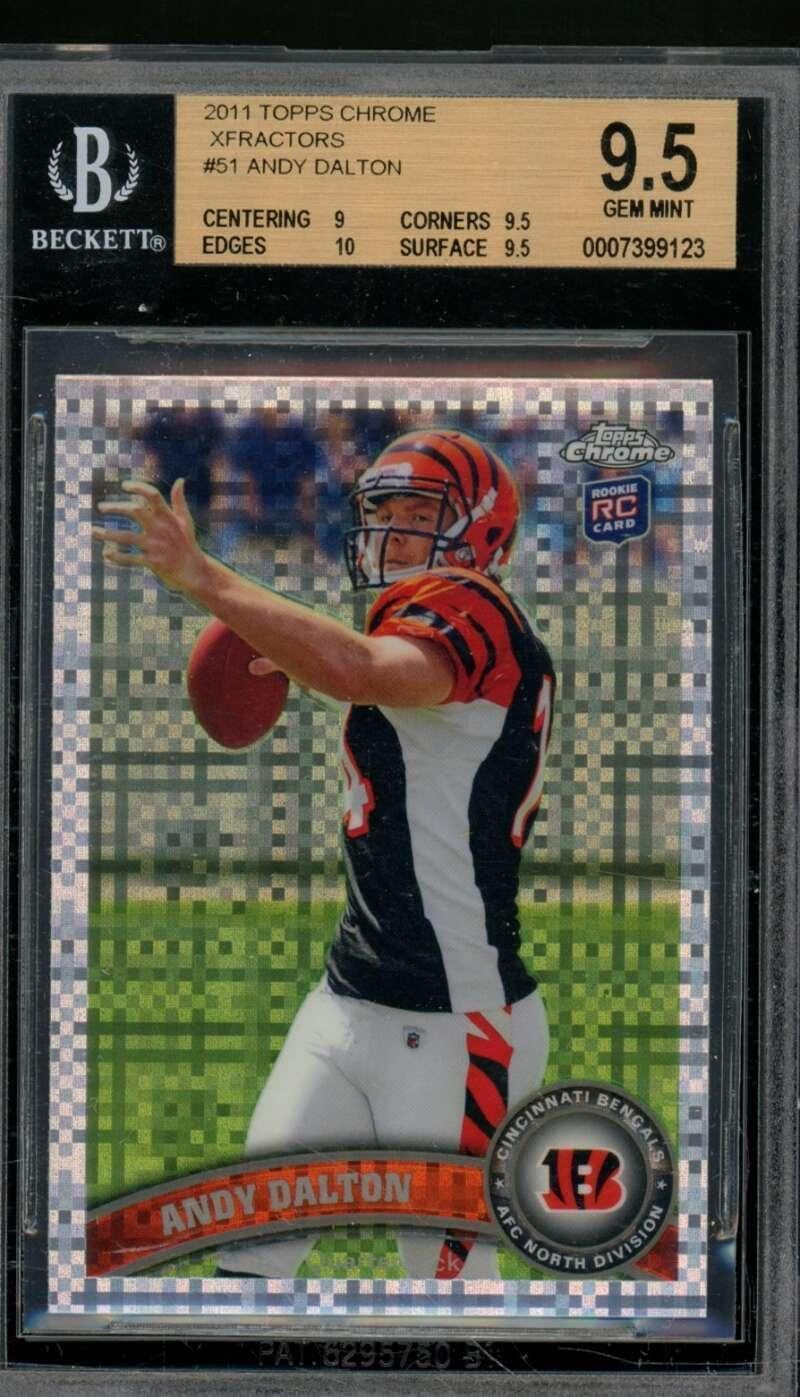Andy Dalton Rookie Card 2011 Topps Chrome Xfractors #51 BGS 9.5 - Unsigned Football Cards