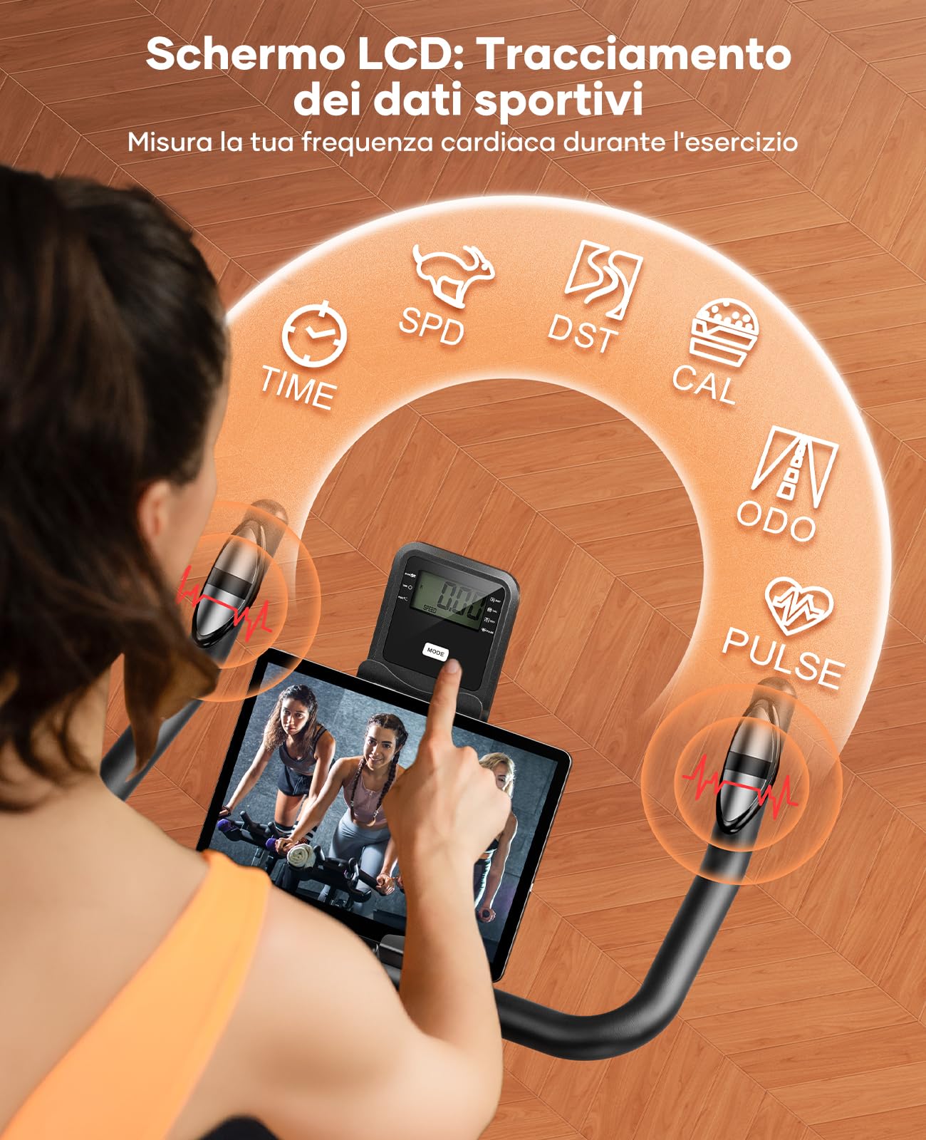 2026 Toputure Cyclette da Casa con App, Cyclette per Casa con Resistenza Magnetica 0-100%, Volano da 15 kg, Schermo LCD e Sensore di Frequenza Cardiaca, Supporta fino a 160 kg