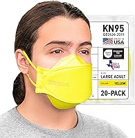 Vista 12 de BNX - Paquete de 20 mascarillas KN95, mascarilla desechable de partículas KN95 fabricada en Estados Unidos, estilo tri-fold cup/fish