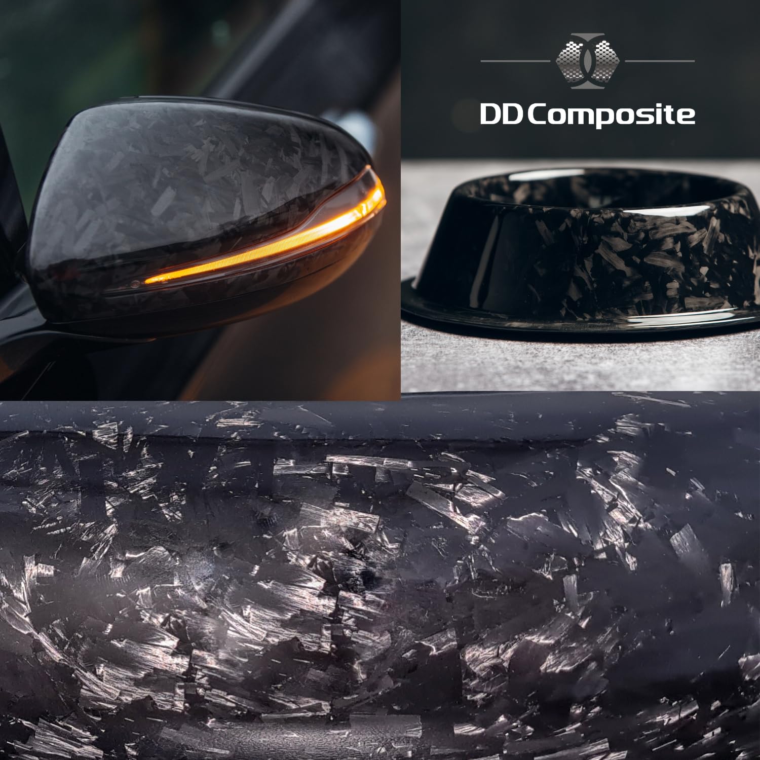 DD Composite Carbon Fasern Forged Carbon 15mm fibre flakes Chopped Carbon Fiber geschnittene Carbonfaser einzigartige Optik besonderes Design