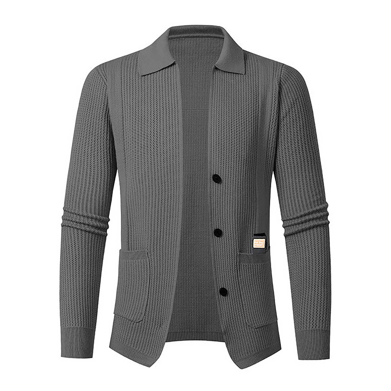 Cárdigan Lana Hombre, Chaqueta Lana Hombre Manga Larga Cárdigan De Punto De Invierno Suéter De Punto con Botones Y Bolsillos De Punto Grueso Casual Cuello Chal Chaqueta De Entretiempo De Punto