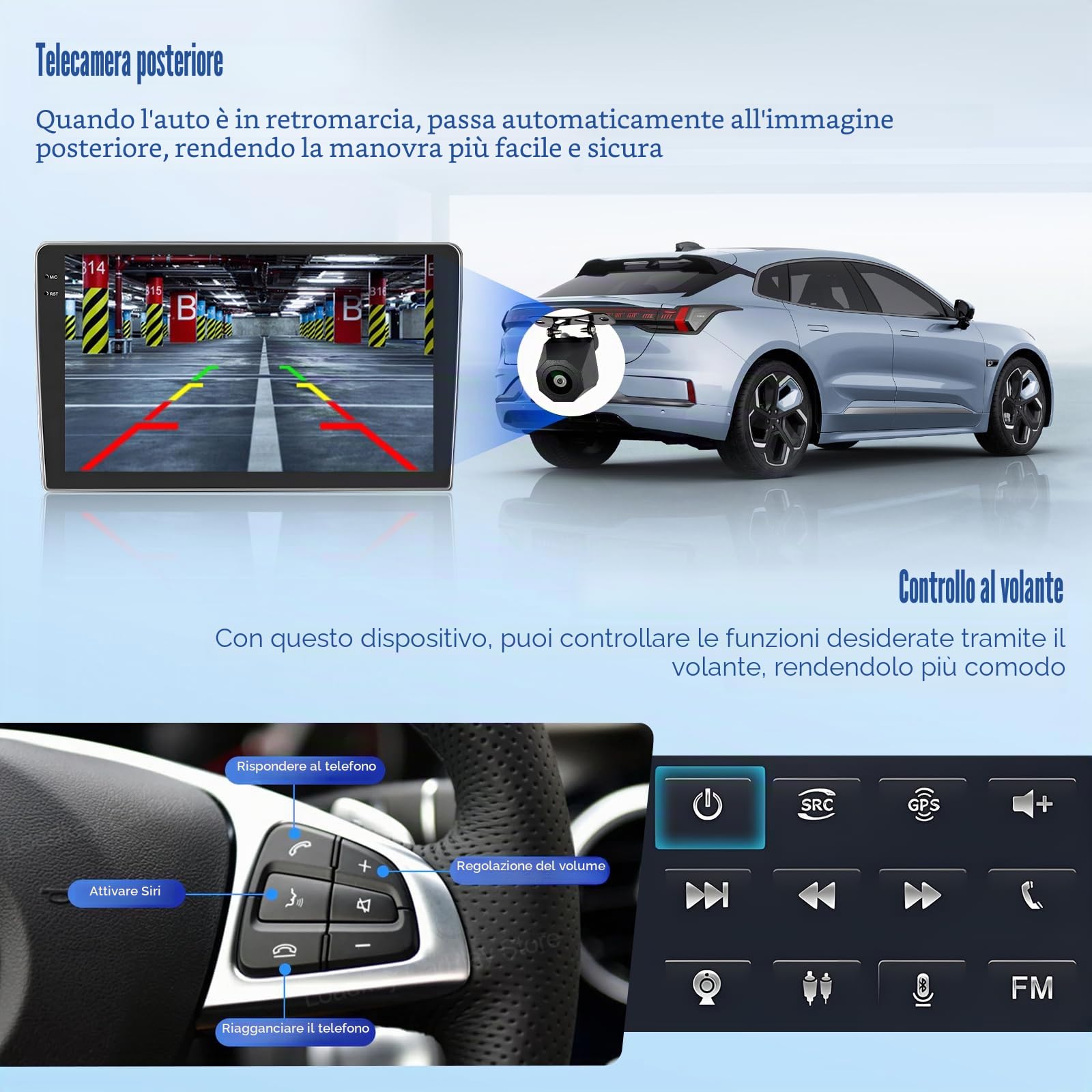 [4G+128G]Inefala Android 15 Autoradio per Hyundai i10 2007-2013 con Wireless Carplay Android Auto, 9 Pollici Touchscreen Stereo Auto Bluetooth con Navi GPS WiFi RDS/FM SWC Retrocamera Mic