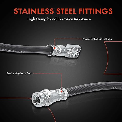 Miniatura 4 de A-Premium Manguera hidráulica de freno delantero para conductor o pasajero compatible con modelos Volkswagen - Beetle 2012-2019, para Jetta