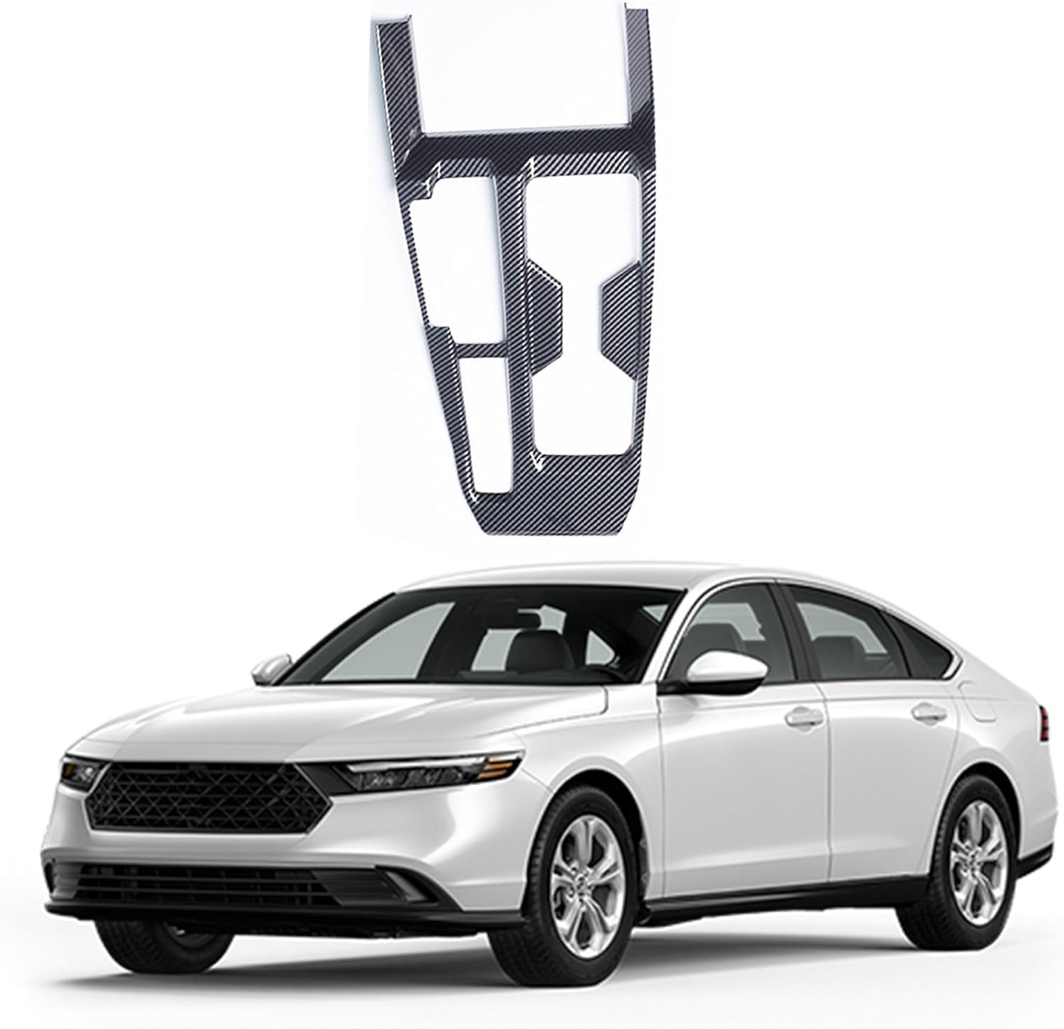 Suitable for Honda Accord Sedan 11th 2023 2024 2025 Car Interior Decal Shift Panel Cover Center Console ABS Interior Bright Black (Gasoline Version)