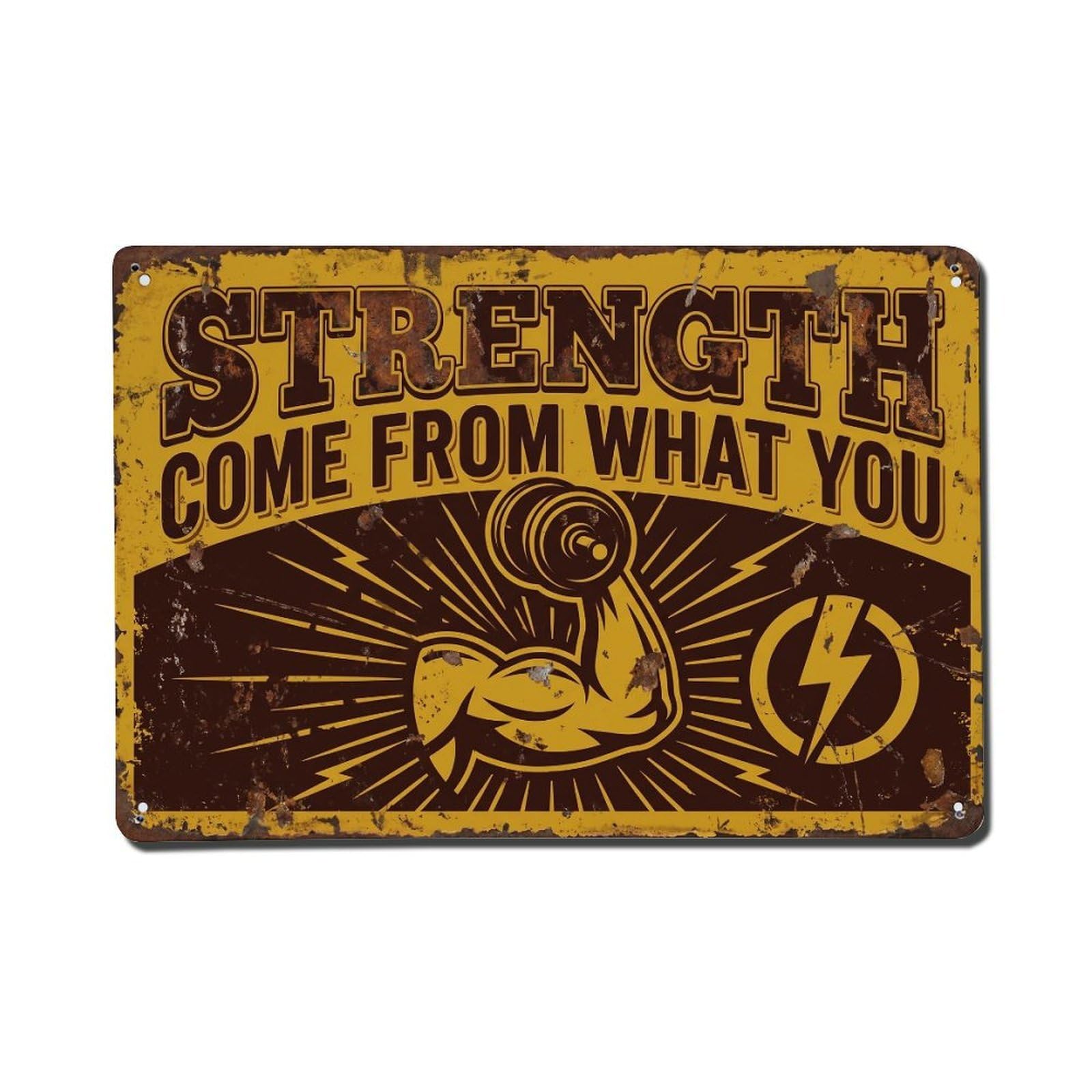 Strength Not Come What Retro Motivational Slogans Metal Tin Sign Plaque Wall Decor for Cafe, Club Bar, Office, Home Garden Metal Poster 8x12Inch