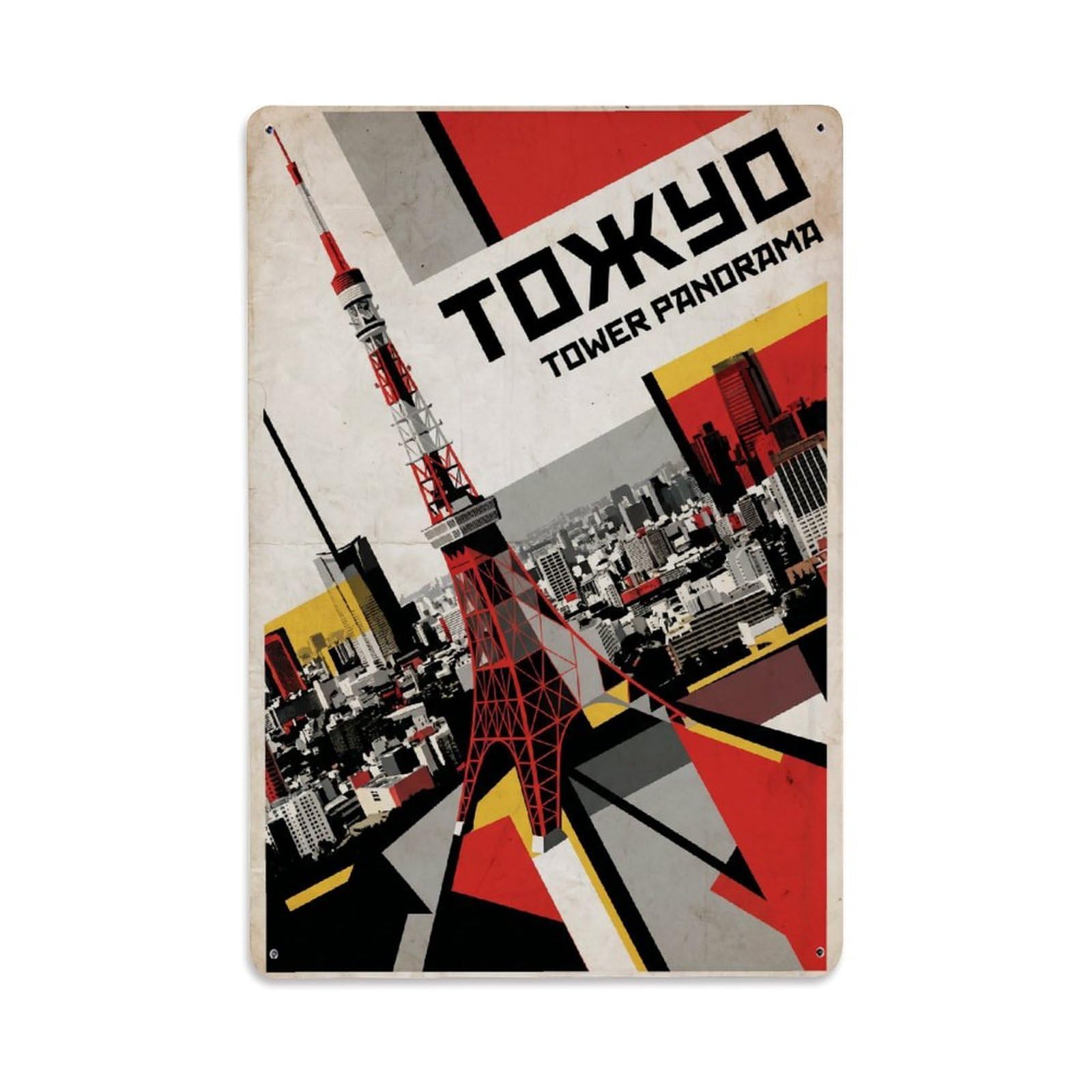 Gead 8X12inch Style Vintage Travel Tokyo Panorama Metal Tin Sign