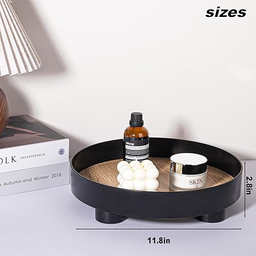 Miniatura 7 de Bandeja decorativa para mesa de café, bandejas redondas para decoración del hogar, bandeja de mostrador de baño, organizador de perfumes para mesa