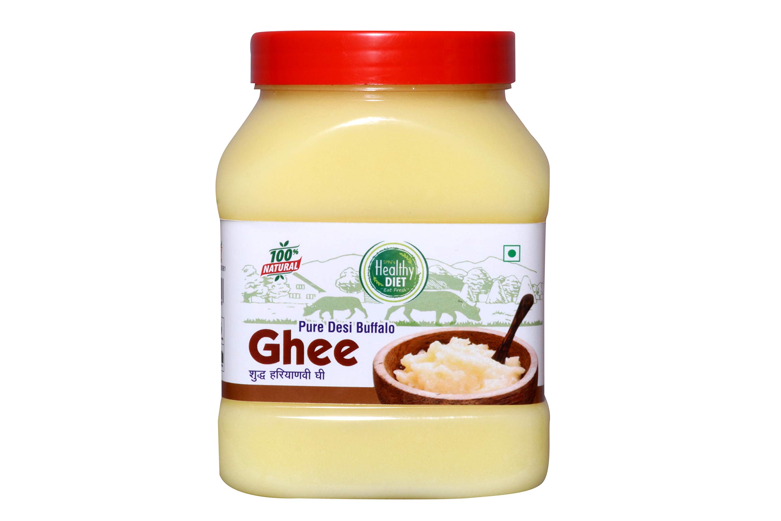 Healthy Diet Buffalo Ghee Pure Haryanvi Prepared from BILONA Technique Direct from Village Help to Improve Muscle Useful for Sports Person 1 Spoon Ghee,"HEALTHY DIET for Healthy Life" (1000 ML)