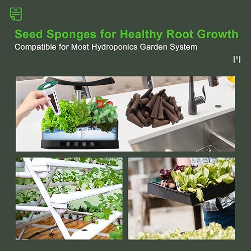 Miniatura 7 de YBB 50 esponjas de cultivo, esponjas hidropónicas de iniciación de semillas compatibles con Aerogarden, tapones de arranque rápido para sistema