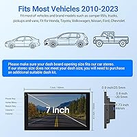 Vista 7 de 7" Estéreo de Coche Doble Din con CarPlay Inalámbrico y Android Auto - Pantalla Táctil Android 13, Bluetooth 4.1, 2GB+32GB, GPS, 25W AMP (Sin Cámara)