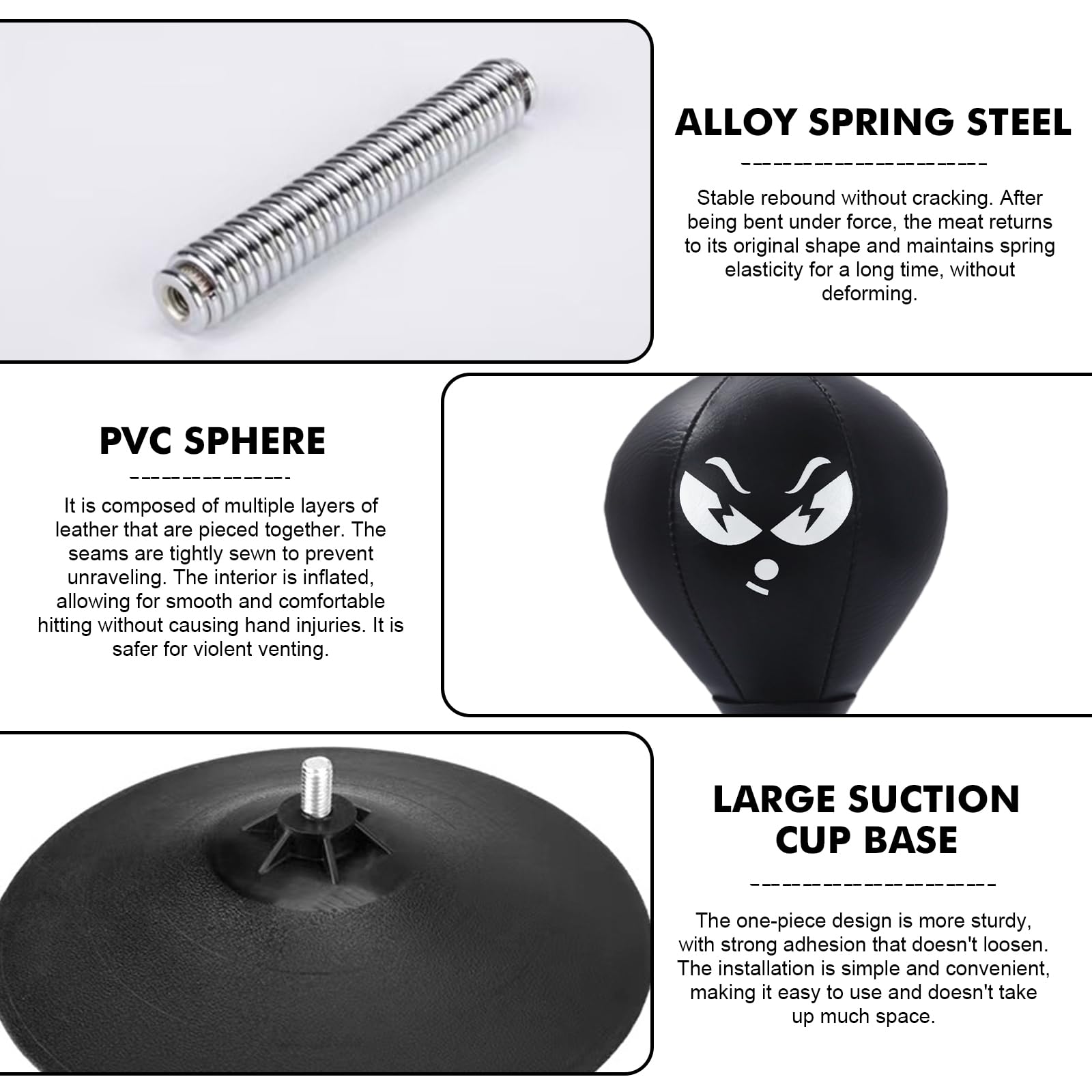 Sac De Frappe De Bureau Avec Ventouses – Punchball Anti-stress – Fixation Solide Par Ventouses, Matériau Résistant – Idéal Pour Bureau Ou Maison
