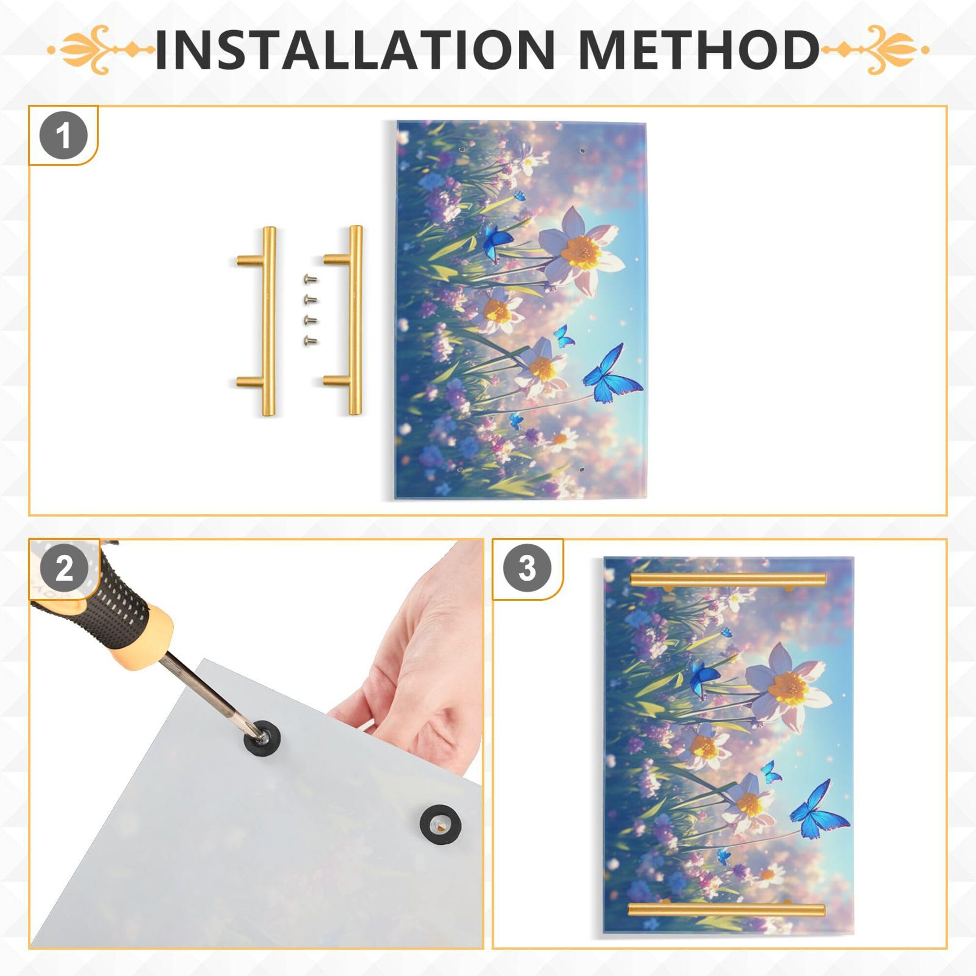 Bathroom Vanity Tray Counter Organizer, Spring Scene with Daffodils Decorative Tray with Handles Countertop Storage for Bathroom Bedroom Kitchen Home Farmhouse