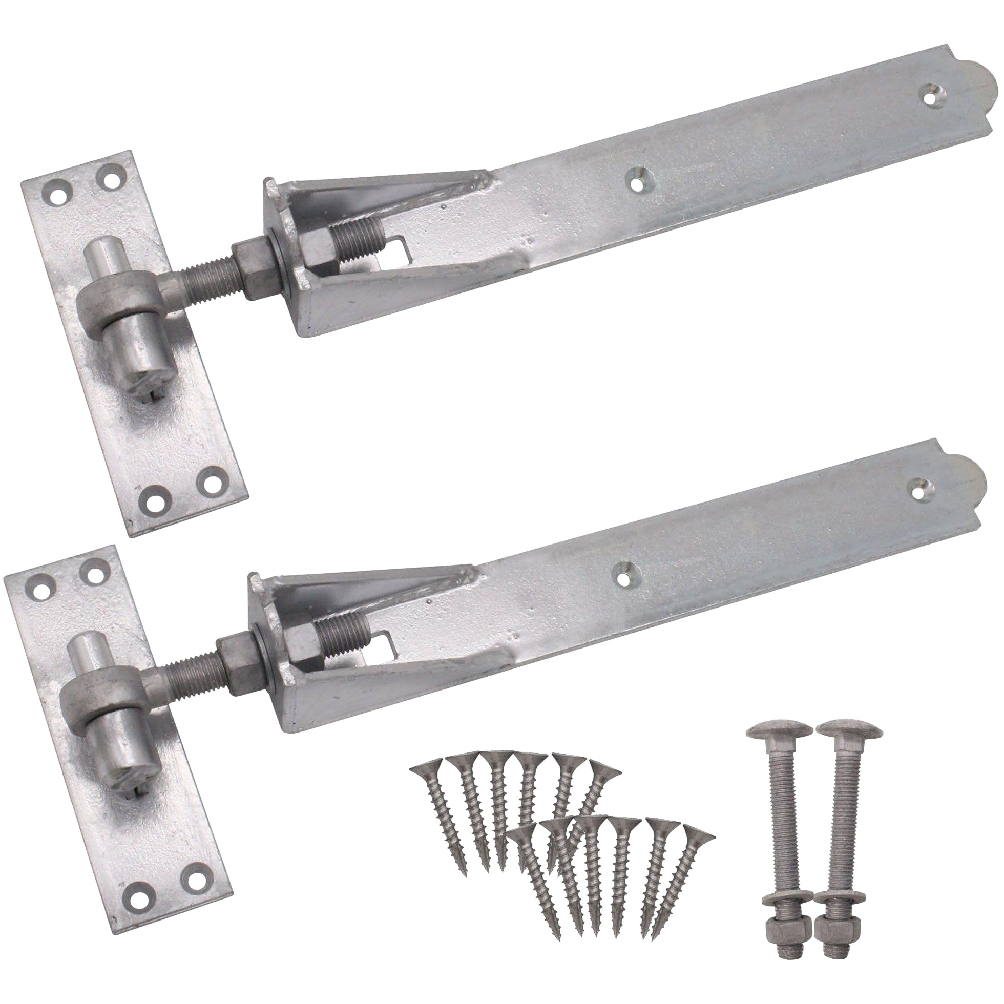 Eai Galvanised Adjustable Gate Hinges | 350Mm / 14 Inch Heavy Duty Hook And Band Gate Hinges | - 1 Pair