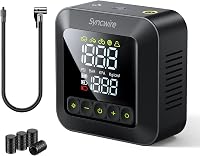 SYNCWIRE Hordozható Kompresszor 10.35 Bar - 3x Gyorsabb Elektromos Autó Gumiabroncs Pumpa, Nagy LCD Kijelzővel, Többféle Üzemmóddal és Szele 1