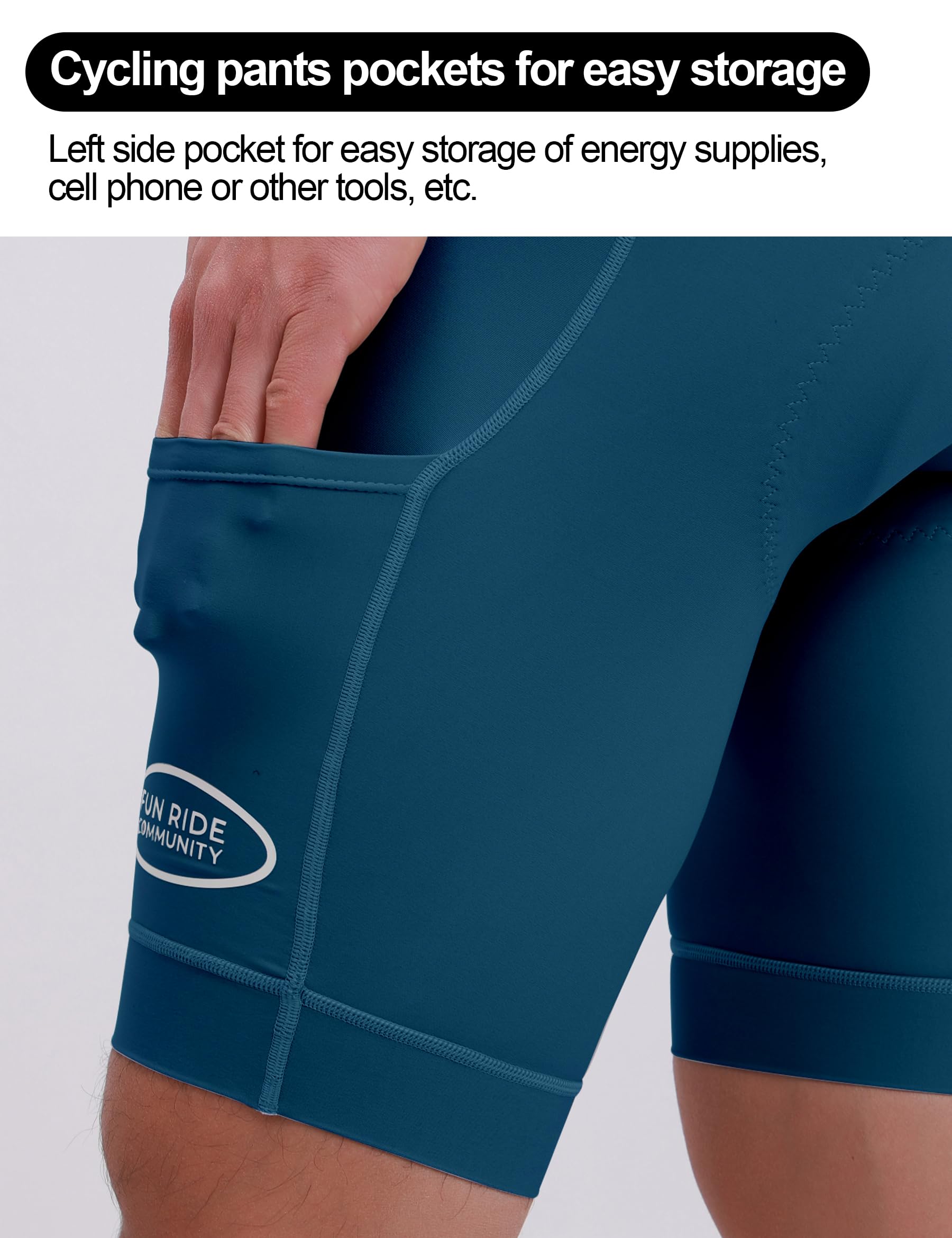 INBIKE Cuissard Cyclisme Homme Rembourré Gel Poches Côtés VTT Vélo Route YZ572