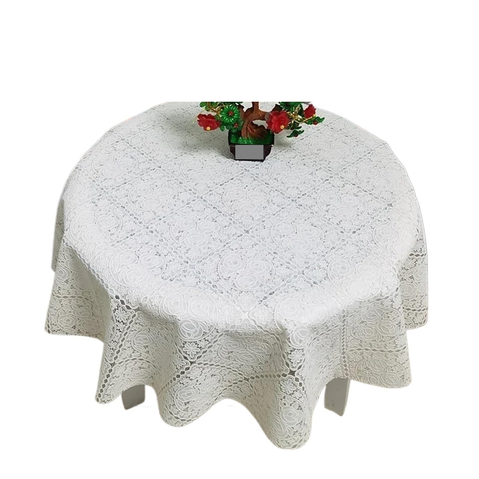 ZHSOAO Round Tablecloth Waterproof Oil-proof Plastics Table Cover Floral Printed Home Kitchen Dining Decor Supplies for Cafe(Color G,90cm)