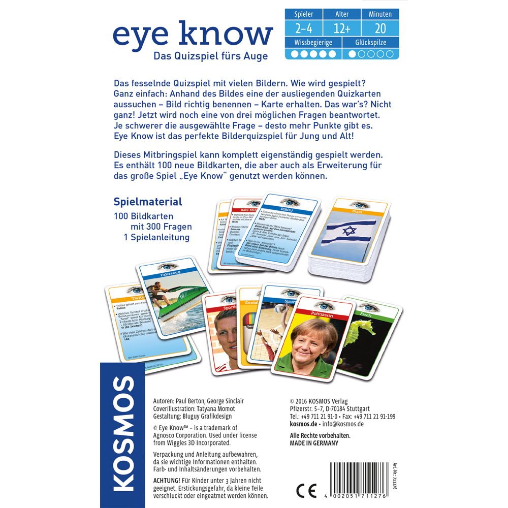 Eye Know: Mitbringspiel für 2 - 4 Spieler ab 12 Jahren