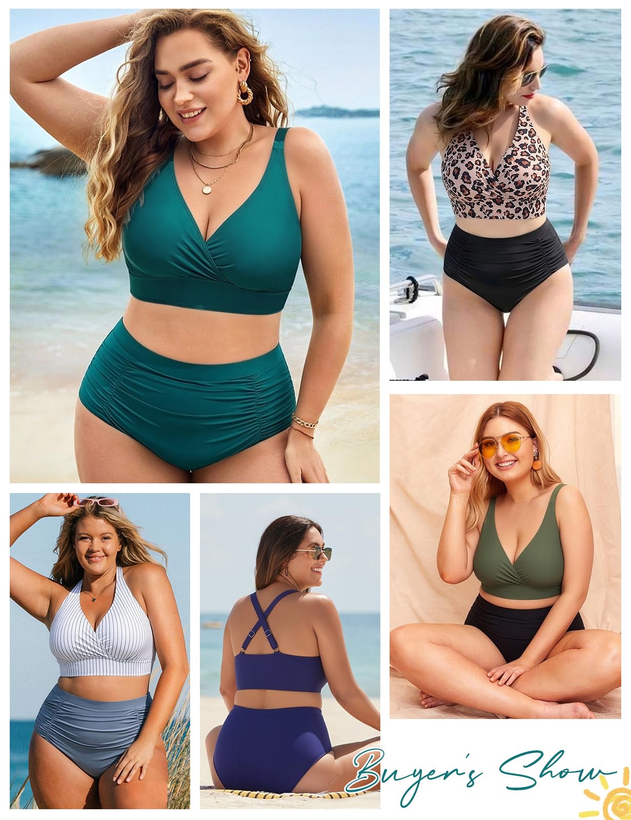 Nadeer Conjunto De Bikini De Talla Grande Reductor Cintura Alta Push Up Mujer Ropa De Playa
