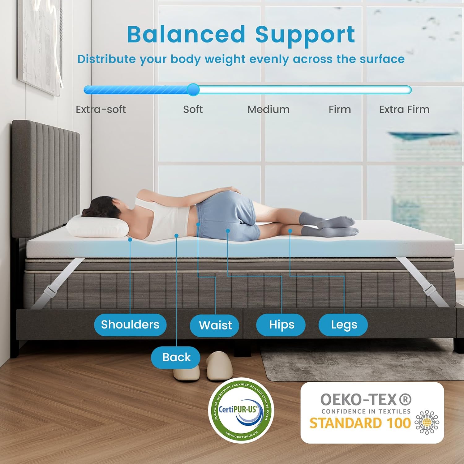 Giantex 3 Inch Queen Memory Foam Mattress Topper, Cooling Gel Infused Topper with Removable Cover, Ventilated High Density Mattress Pad, CertiPUR-US Certified