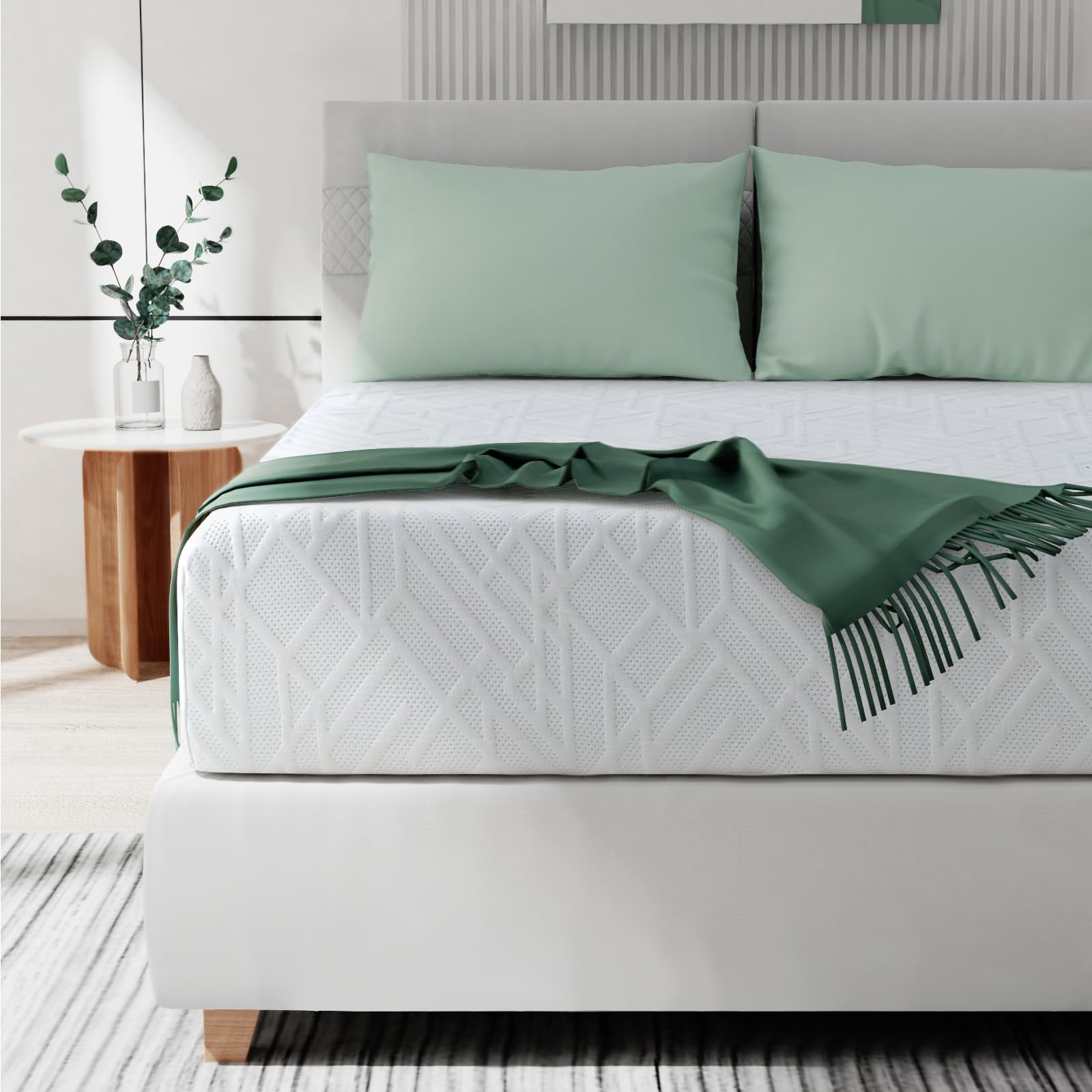 WellosQueen Size Mattress 12 Inch Memory Foam Bed Mattress in a Box,CertiPUR-US Certified，Fiberglass Free Mattress, Cooling Gel Queen Mattress Medium Firm for Supportive & Pressure Relief