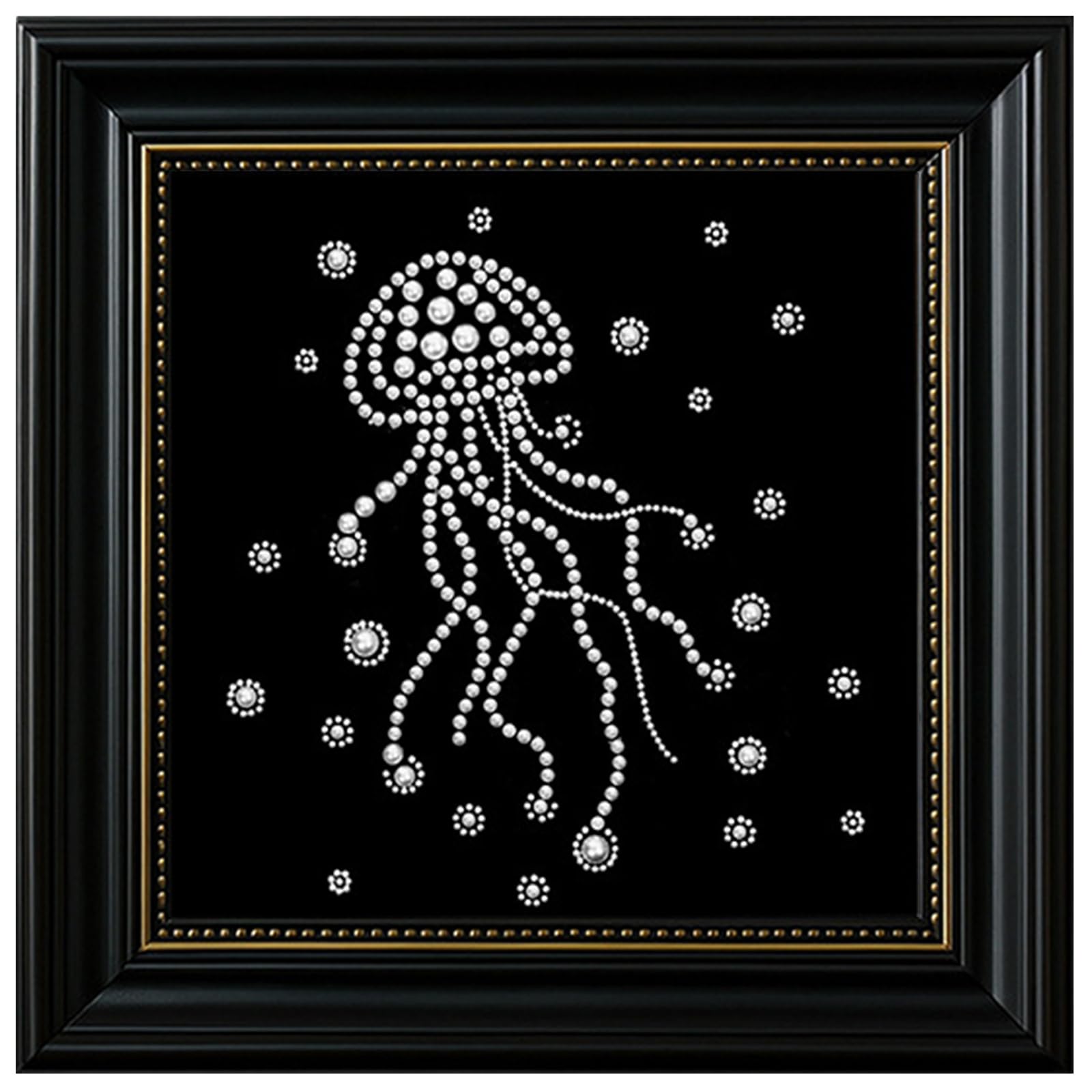 POETRYDRAW Jellyfish DIY Pearl Dot Painting with Frame Pearl Art Painting 27x27cm for Home (ZH18)