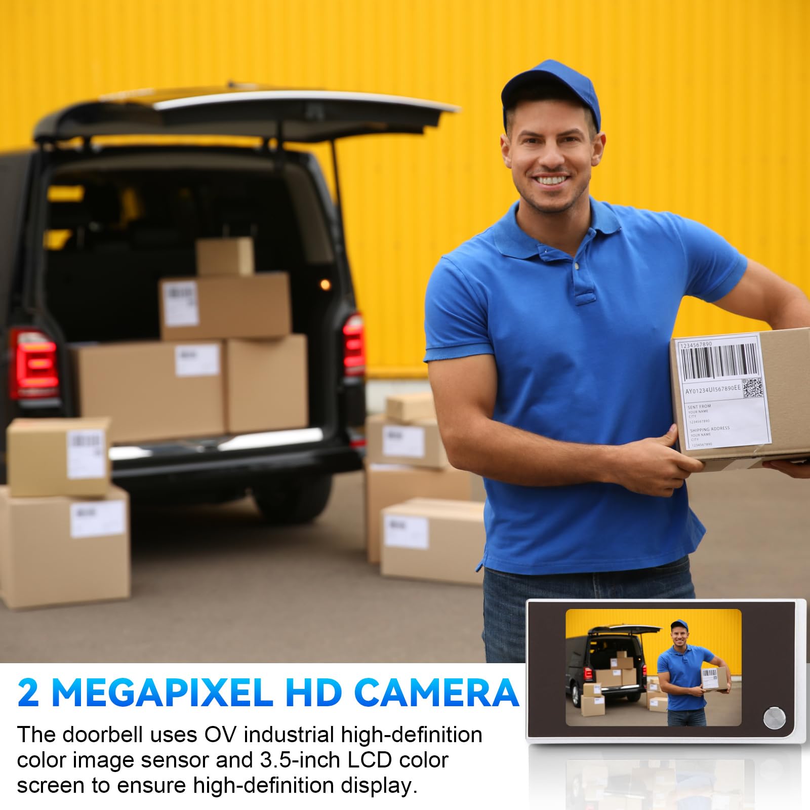 Caméra Judas Surveillance Numérique 3.5 Pouces Écran LCD HD 120° Visionneuse Électronique