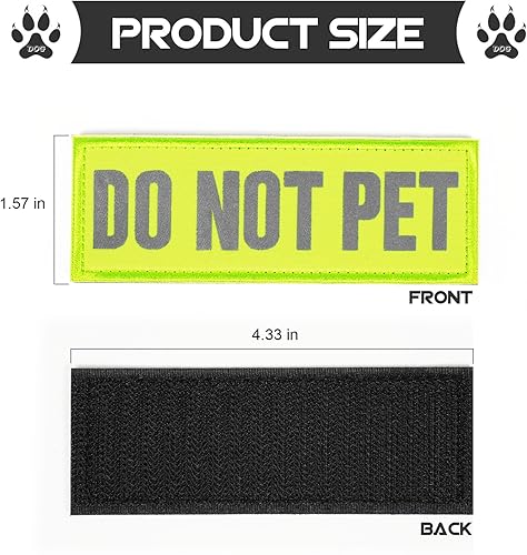 Miniatura 3 de Paquete de 3 parches para perros de servicio con gancho trasero, no mascotas, en entrenamiento, insignia reflectante para mejor amigo para arnés de